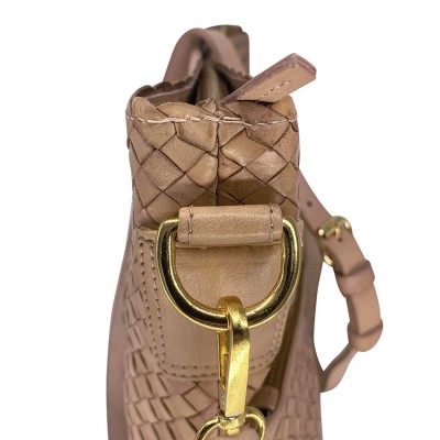 INDIA crossover/crossbody taske, créme læder