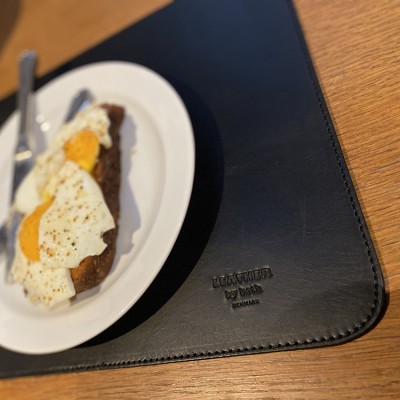 Leather placemats, black, danish design