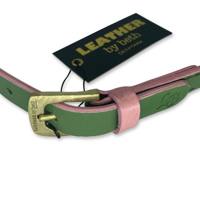 'Smile at me' belt, green/pink