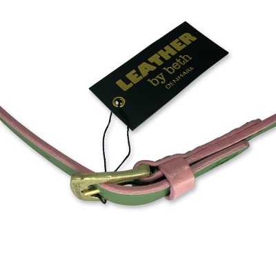 'Smile at me' belt, green/pink