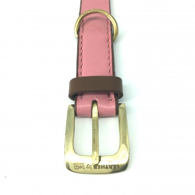 'SMILE AT ME' bælte, pink/brun læder, dansk design