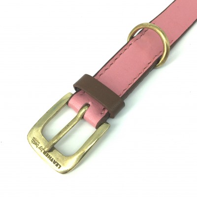 'SMILE AT ME' bælte, pink/brun læder, dansk design