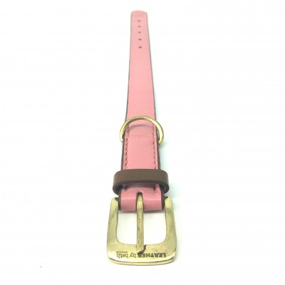 'SMILE AT ME' bælte, pink/brun læder, dansk design