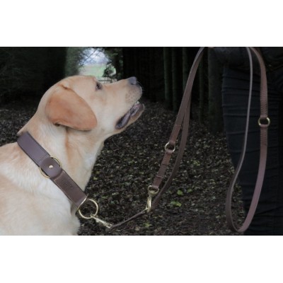 Half choke collar, brown, adjustable & extra strong