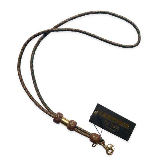 MG Lanyard, cognac/darkgreen