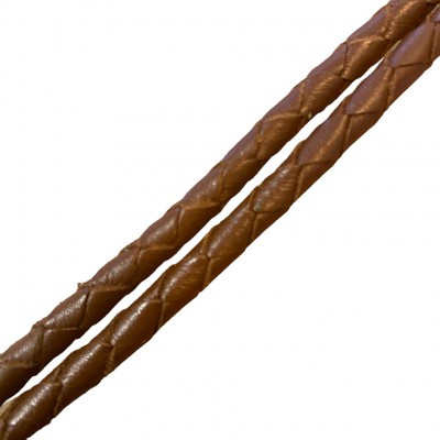 FLØJTESNOR i dobbelt cognac læder, dansk design