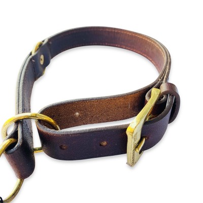 Half choke collar, brown, adjustable & extra strong