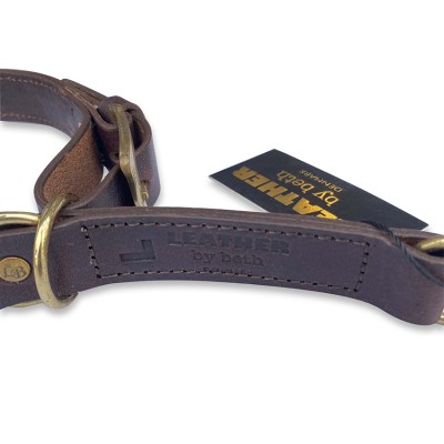 Half choke collar, brown, adjustable & extra strong