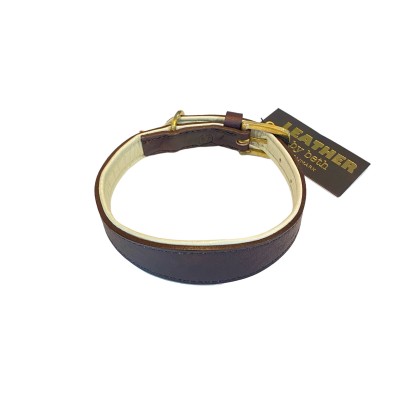 Windhund Hundehalsband Braun/Créme, dänisches Design