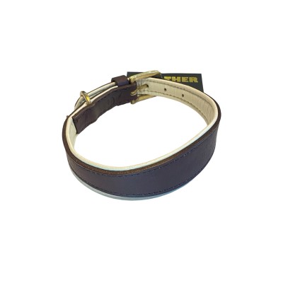 Sighthound dog collar brown/créme, danish design