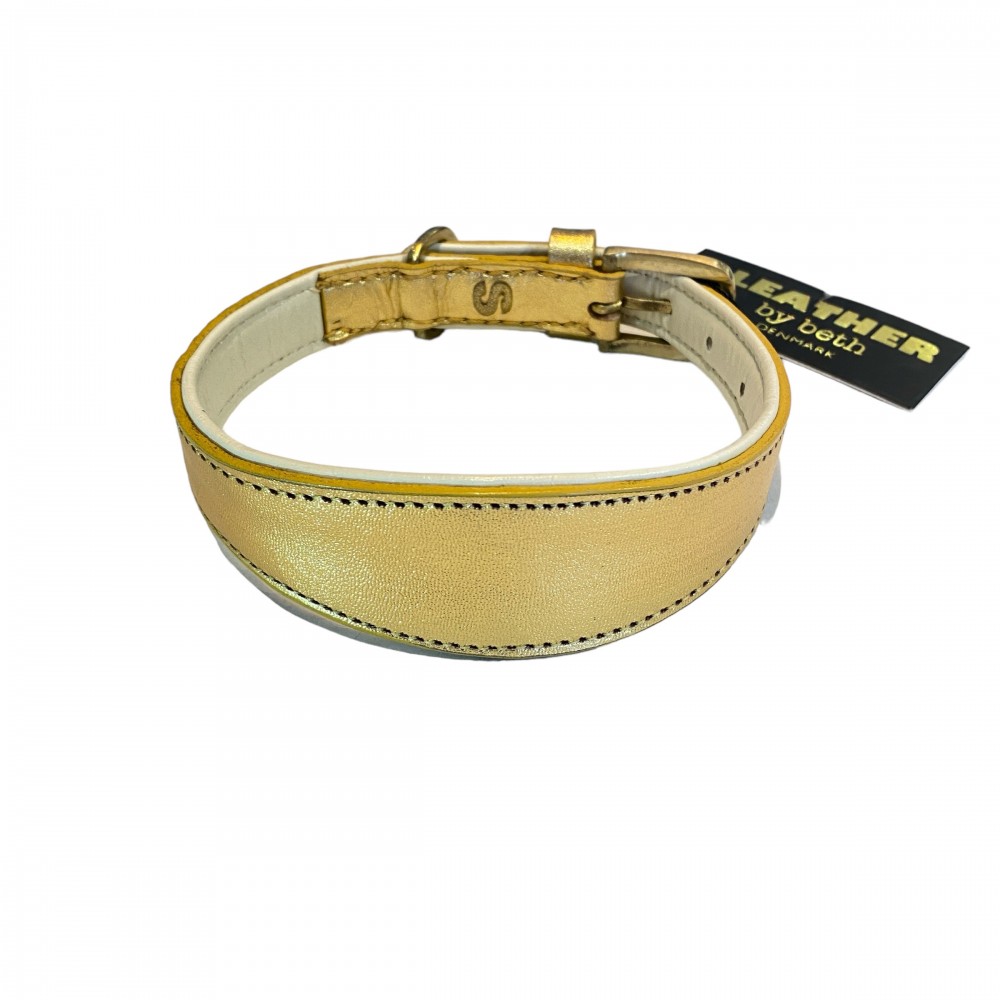 Windhund Hundehalsband Gold/Créme, dänisches Design