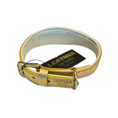 Sighthound dog collar gold/créme, danish design
