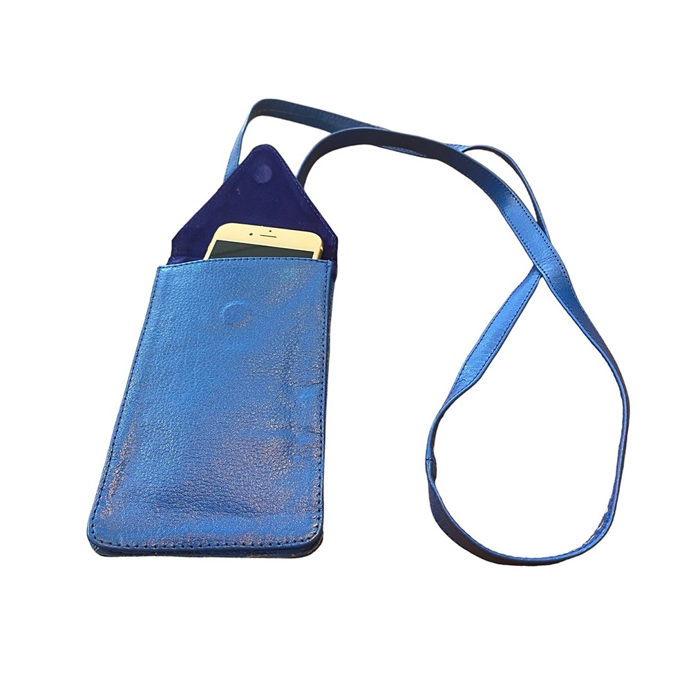 Citywalk mobile bag, blue leather, danish design