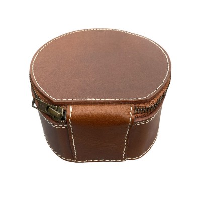 CASE til fluehjul & smykker, brun læder, dansk design