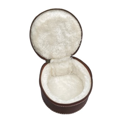 CASE for fly reel & jewelery, brown leather, danish design