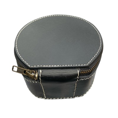 CASE for fly reel & jewelery, black leather, danish design