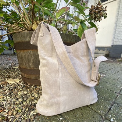 Citywalk shopper, créme suede leather, danish design