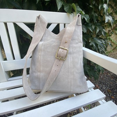 Citywalk shopper, créme suede leather, danish design
