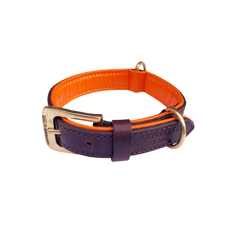 CITYWALK hundehalsbånd, cognac/orange
