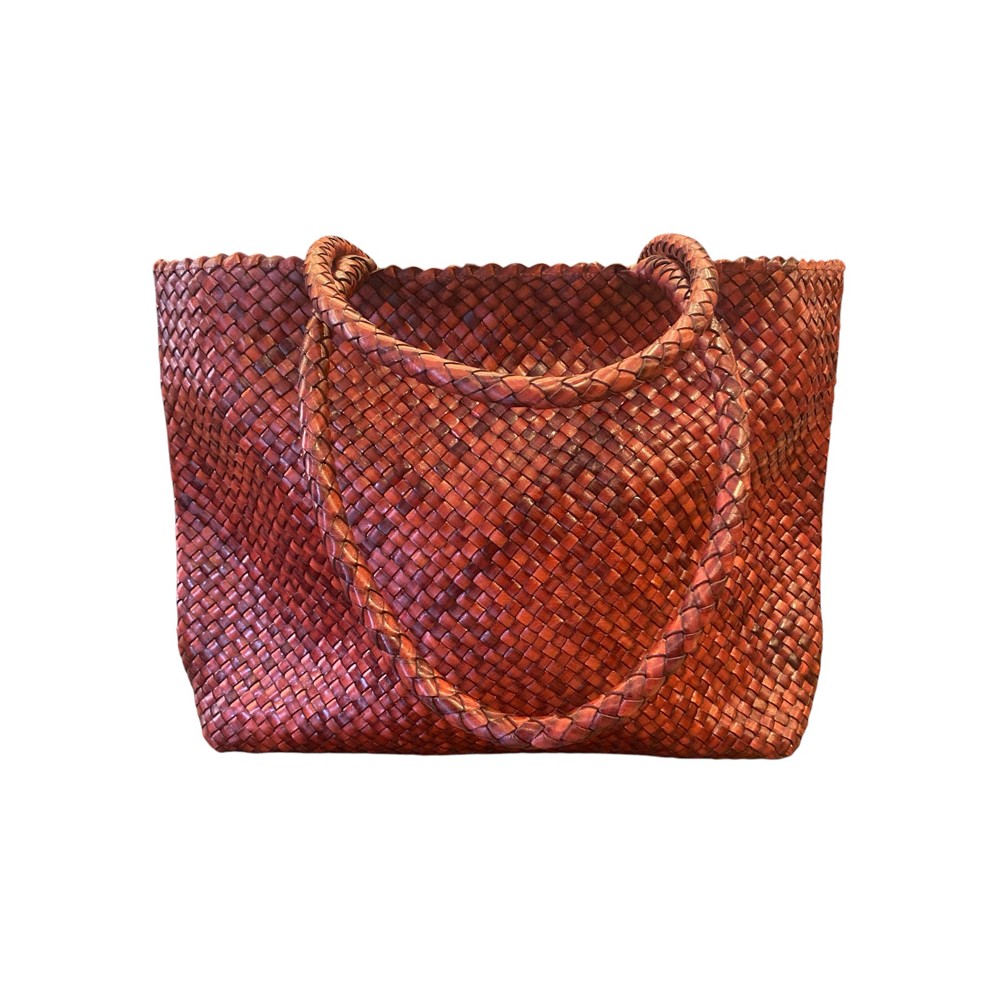 India leather shopper, chestnut leather, danish design
