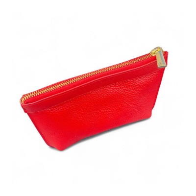 Hilton Clutch, red Cashmere Grain leather