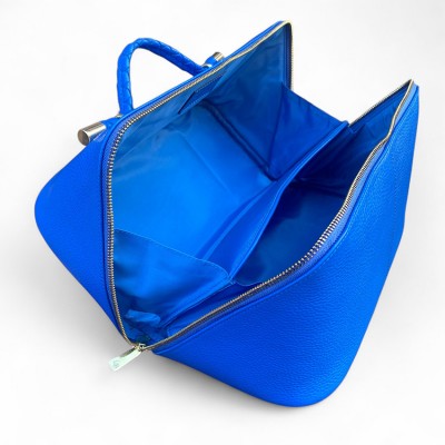 Hilton Toilettaske, blue Cashmere Grain leather