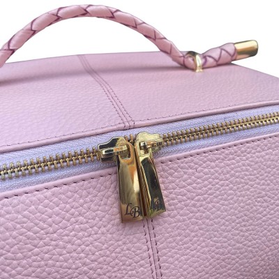 Hilton Toilettaske, pink Cashmere Grain leather