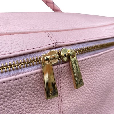 Hilton Toilettentasche, pink Cashmere Grain Leder