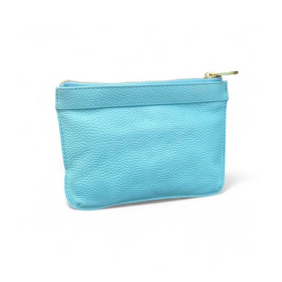 Hilton Clutch, türkis Cashmere Grain Leder