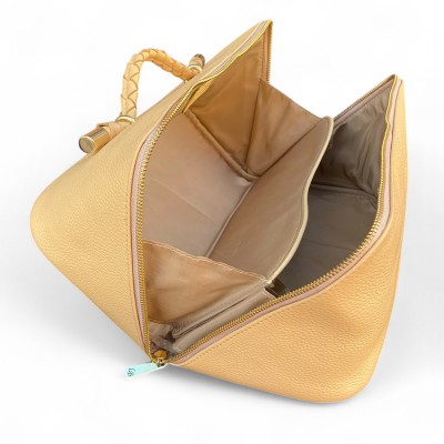 Hilton Toilettaske, créme Cashmere Grain leather