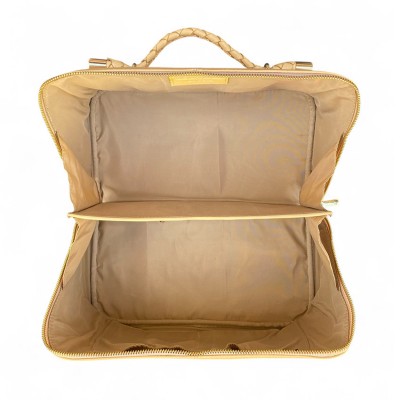 Hilton Toilettentasche, créme Cashmere Grain Leder
