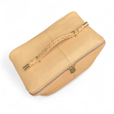 Hilton Toilettaske, créme Cashmere Grain leather