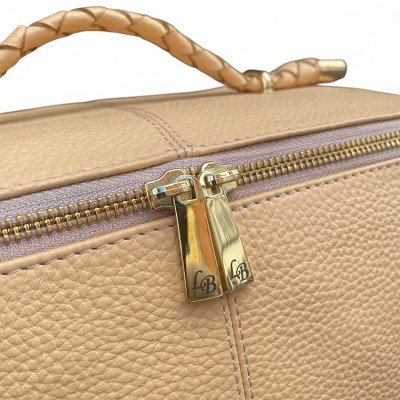 Hilton Toilettaske, créme Cashmere Grain leather