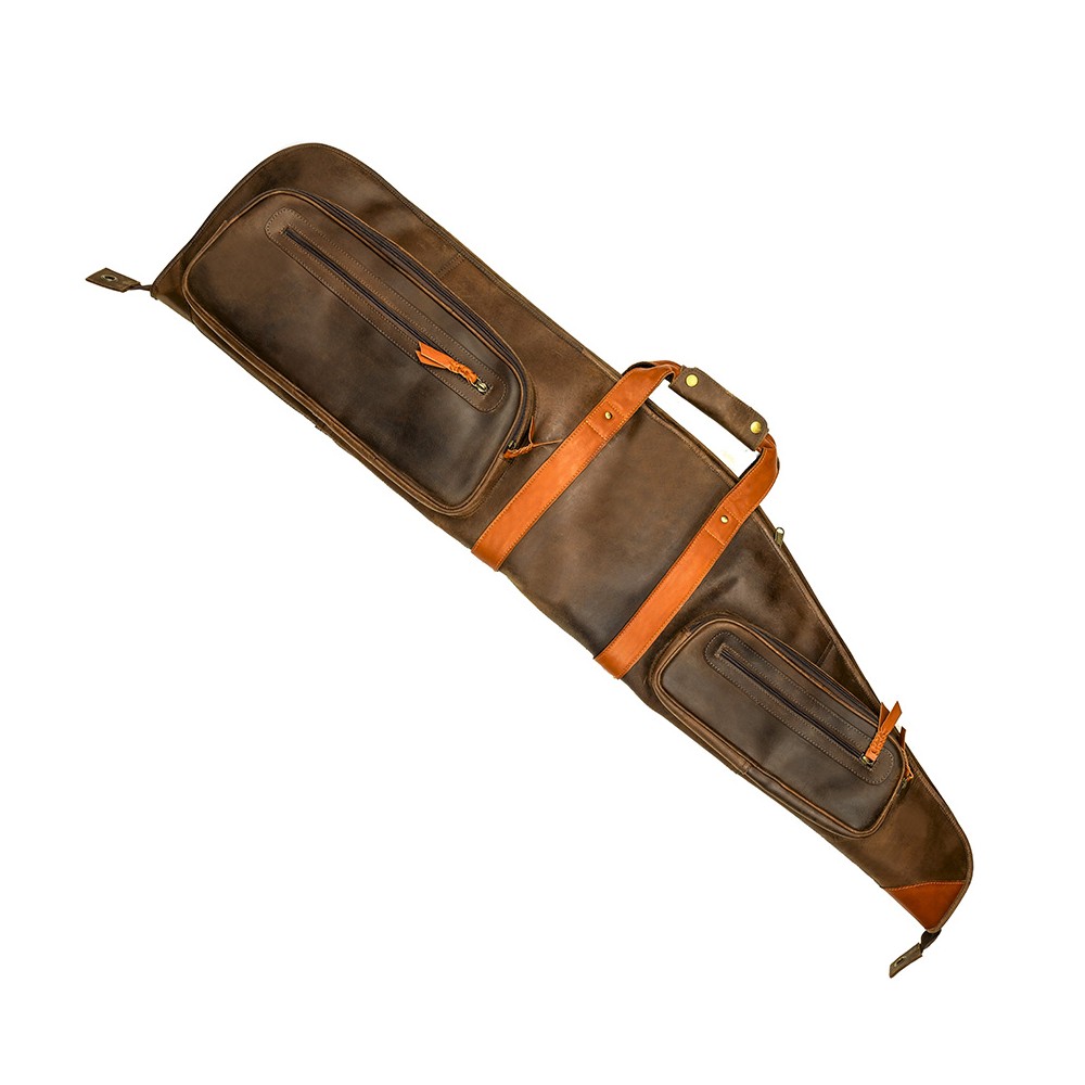 BLIXEN riffel foderal i Crazy Horse + orange detaljer