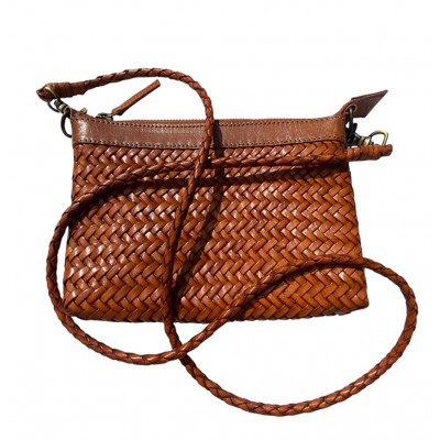 INDIA clutch håndtaske, cognac læder
