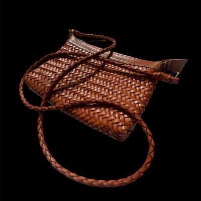 INDIA clutch håndtaske, cognac læder