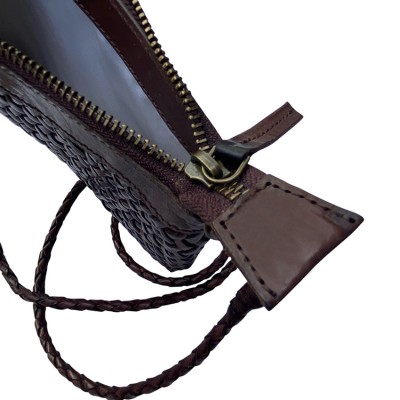 INDIA clutch handbag, hazelnut leather