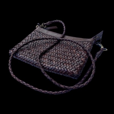 INDIA clutch handbag, hazelnut leather