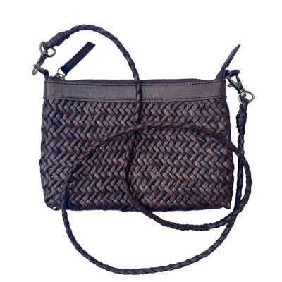INDIA clutch handbag, hazelnut leather