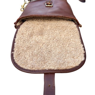 Blixen double shotgun slip in Cashmere Grain leather