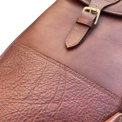 Blixen double shotgun slip in Cashmere Grain leather