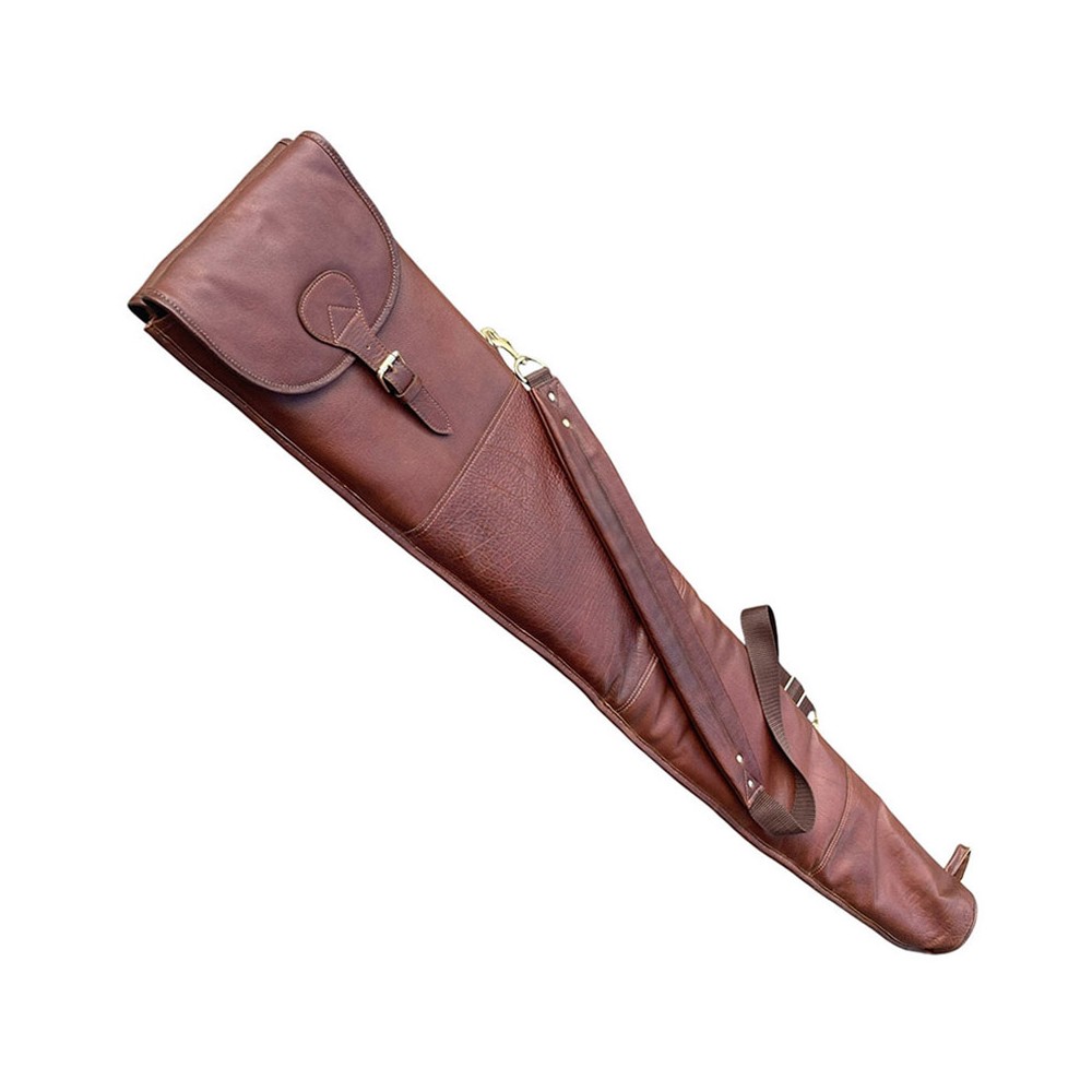 Blixen double shotgun slip in Cashmere Grain leather