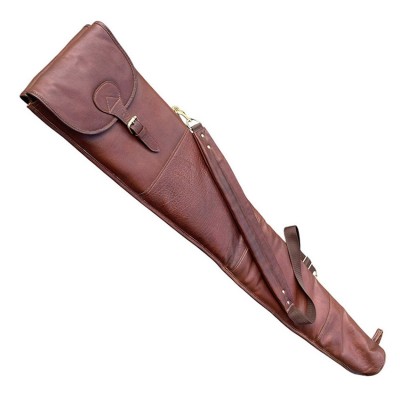 Blixen double shotgun slip in Cashmere Grain leather