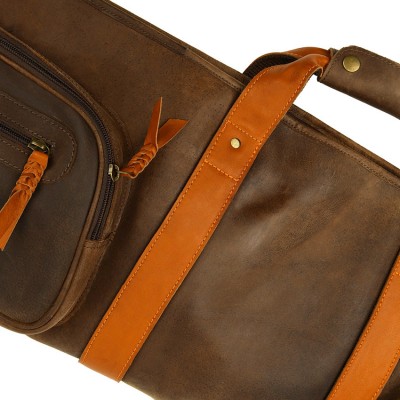 Blixen rifle slip in Crazy Horse + orange leather