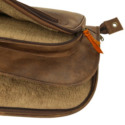 Blixen rifle slip in Crazy Horse + orange leather
