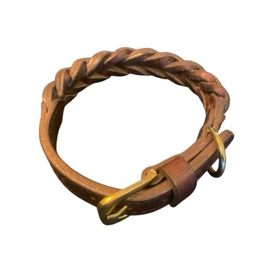 HUBERTUS dog collar cognac, danish design