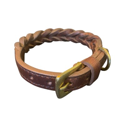 HUBERTUS dog collar cognac, danish design