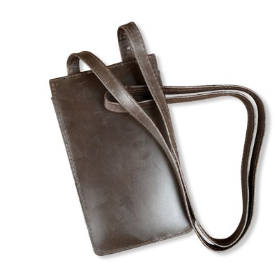 Citywalk mobile bag, dark brown hardshell-leather