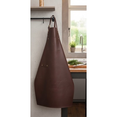 Apron in dark brown leather, INTRODUCTION price