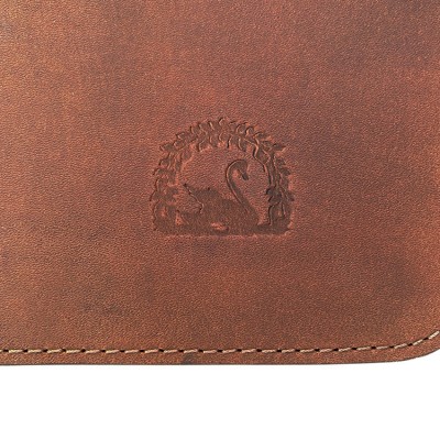 Leather placemats, brown with H.C. Andersen swan